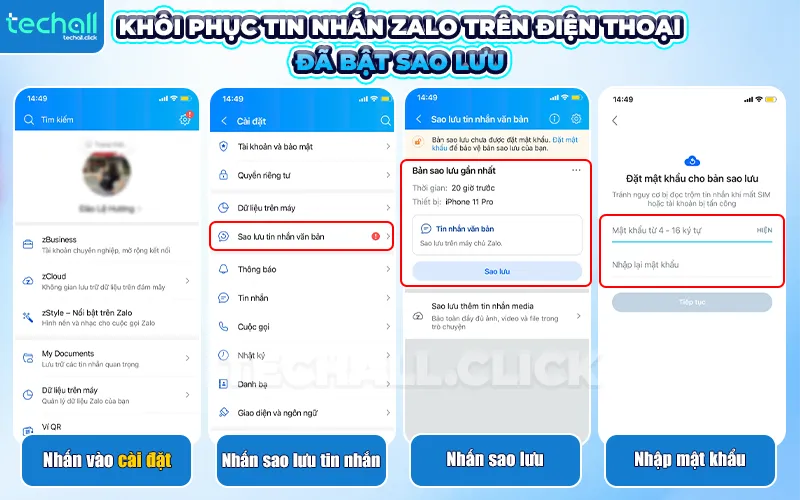 Khôi phục tin nhắn Zalo trên điện thoại
