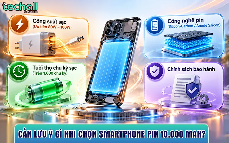 Lưu ý khi chọn smartphone pin 10.000 mAh