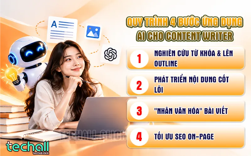 Quy Trình 4 Bước Ứng Dụng AI Cho Content Writer Cực Kỳ Hiệu Quả