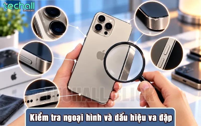 Kiểm tra ngoại hình và dấu hiệu va đập