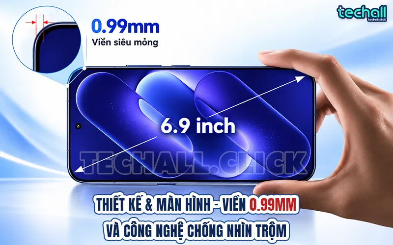 Thiết kế màn hình viên siêu mỏng của Xiaomi 18